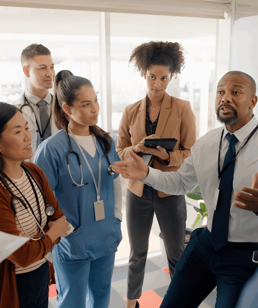 Medical team discussing in a meeting