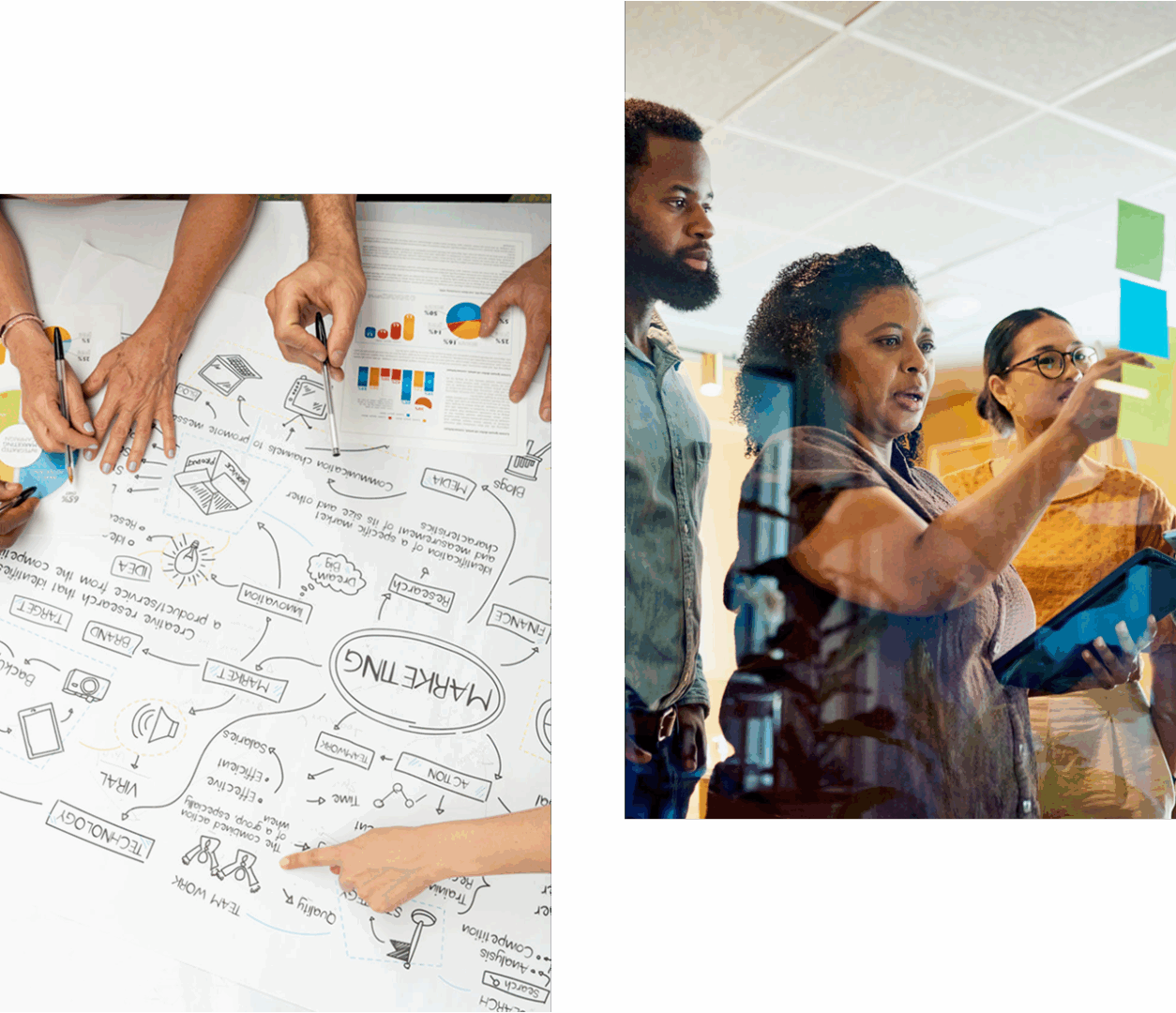 Group planning with sticky notes