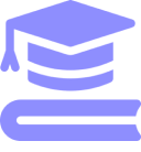 Graduation cap on a book icon