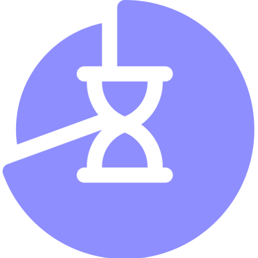 Stylized hourglass symbol in circle