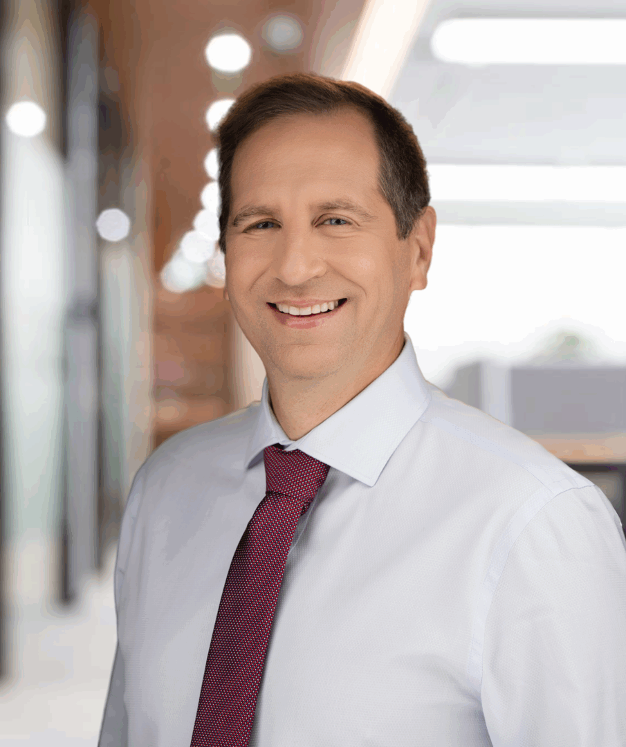 Businessman wearing red tie